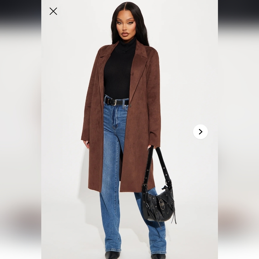 Fashion Nova Faux Suede Trench Coat